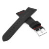 su1.1.6 DASSARI Suede Strap in Black w Red Stitching 2