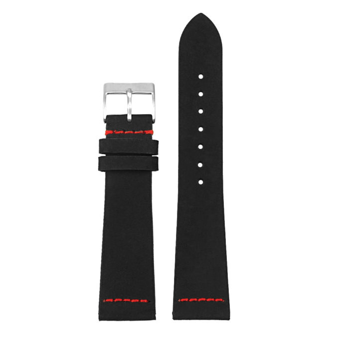 su1.1.6 DASSARI Suede Strap in Black w Red Stitching 3