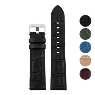 sw.l3 Gallery Black DASSARI Croc Embossed Leather Strap