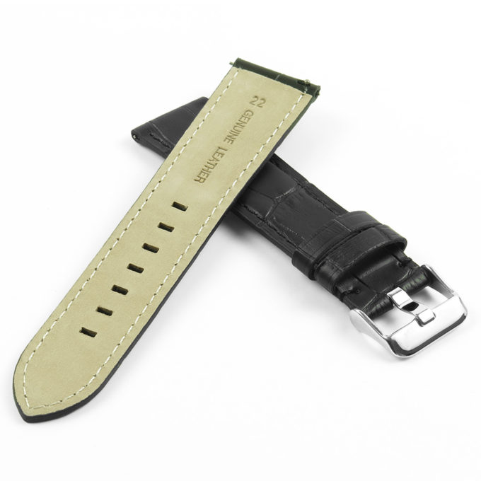 sw.l3.1 DASSARI Croc Embossed Leather Strap in Black 2