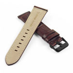 sw.l3.2.mb DASSARI Croc Embossed Leather Strap in Brown w Black Buckle 2