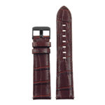 sw.l3.2.mb DASSARI Croc Embossed Leather Strap in Brown w Black Buckle 3