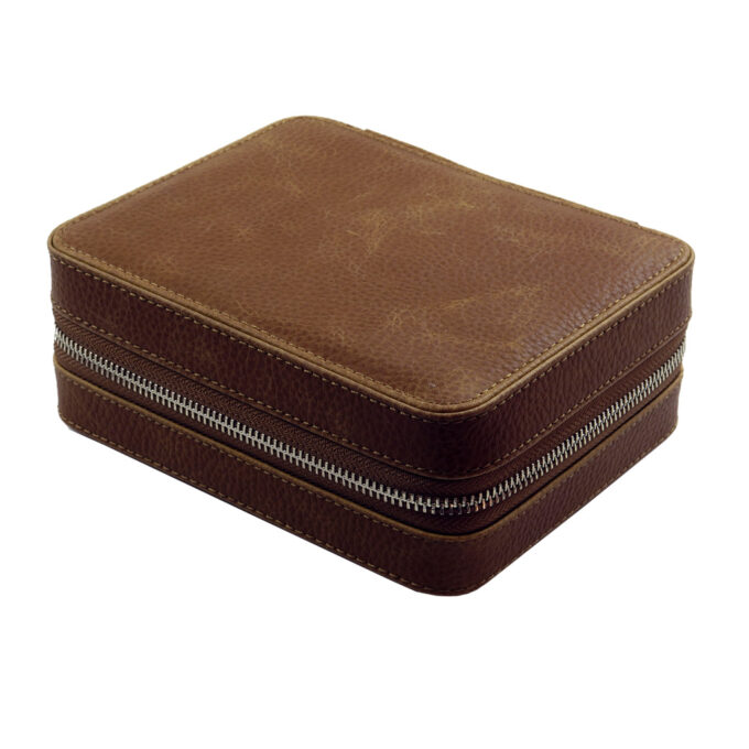 zc.4.3 DASSARI Leather Watch Box in Tan