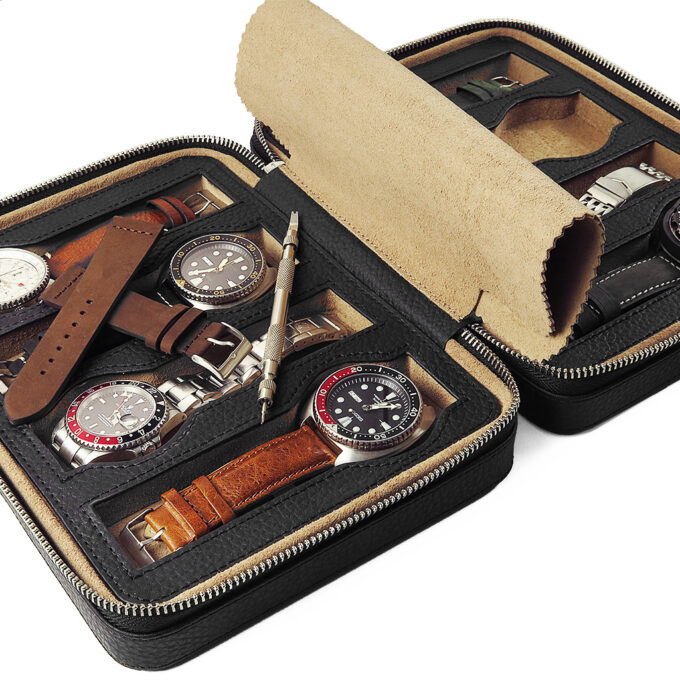 zc.8.1 DASSARI Leather Watch Box in Black 2