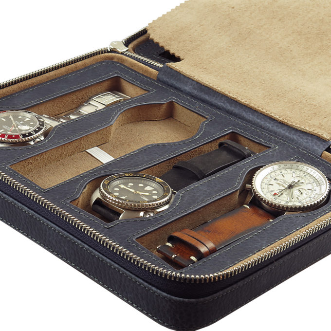 zc.8.5 DASSARI Leather Watch Box in Blue 3