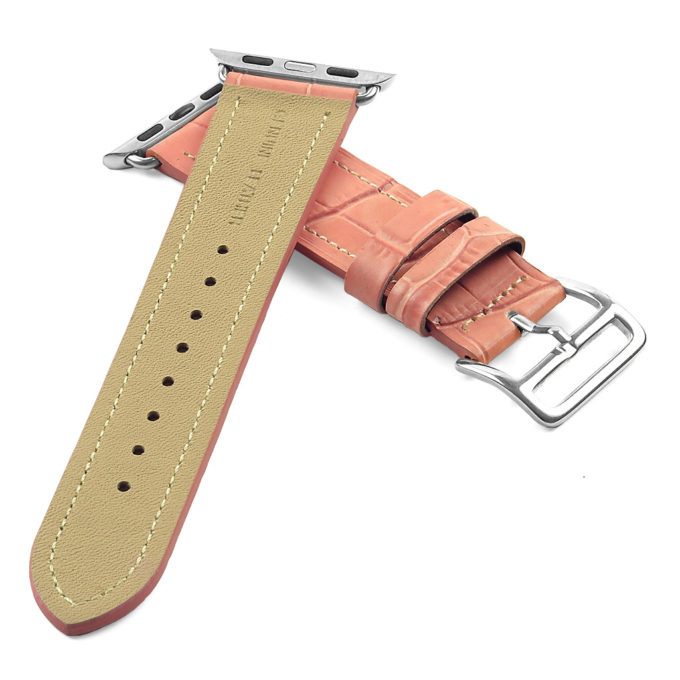 a.l10.13 DASSARI Croc Embossed Leather Strap for Apple in Pink 2