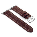 a.l10.2 DASSARI Croc Embossed Leather Strap for Apple in Brown