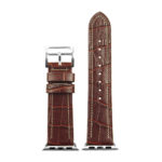 a.l10.2 DASSARI Croc Embossed Leather Strap for Apple in Brown 3
