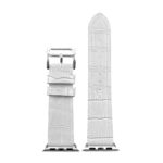 a.l10.22 DASSARI Croc Embossed Leather Strap for Apple in White 3