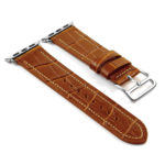 a.l10.3 DASSARI Croc Embossed Leather Strap for Apple in Tan