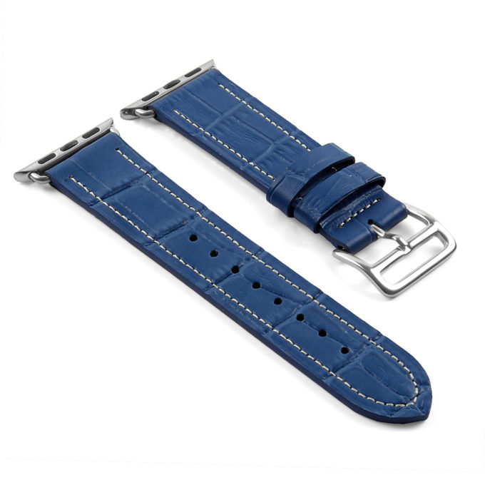 a.l10.5 DASSARI Croc Embossed Leather Strap for Apple in Blue