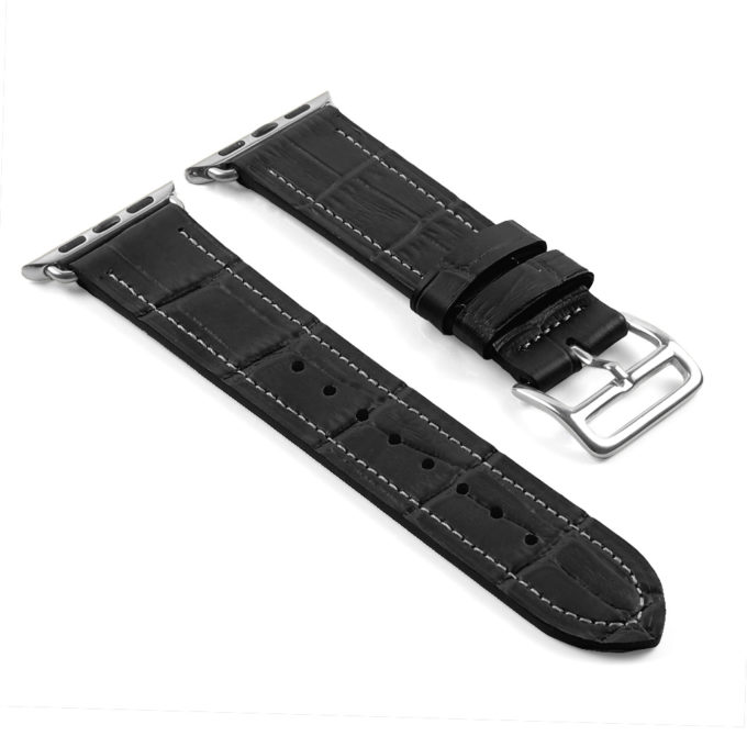 a.l10.7 DASSARI Croc Embossed Leather Strap for Apple in Grey
