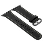 a.l2.1.mb DASSARI Soft Finish Leather Strap in Black w Black Buckle