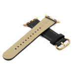 a.l2.1.yg DASSARI Soft Finish Leather Strap in Black w Yellow Gold Buckle 2