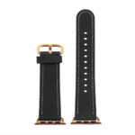 a.l2.1.yg DASSARI Soft Finish Leather Strap in Black w Yellow Gold Buckle 3