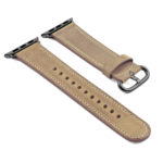 a.l2.17.mb DASSARI Soft Finish Leather Strap in Beige w Black Buckle