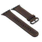 a.l2.2.mb DASSARI Soft Finish Leather Strap in Brown w Black Buckle