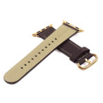 a.l2.2.yg DASSARI Soft Finish Leather Strap in Brown w Yellow Gold Buckle 2