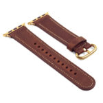 a.l2.8.yg DASSARI Soft Finish Leather Strap in Rust w Yellow Gold Buckle