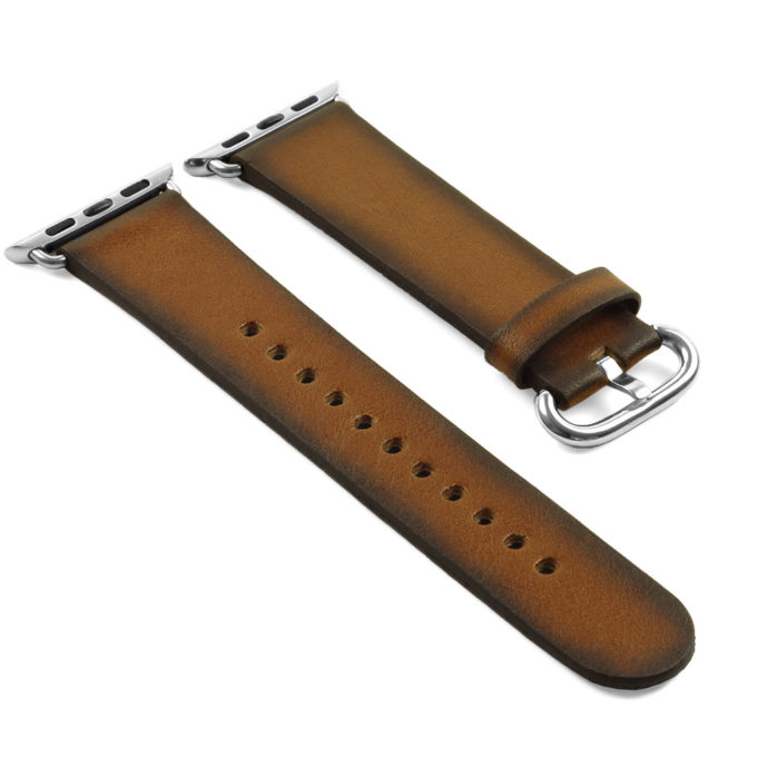 a.l4.3 DASSARI Vintage Leather Strap For Apple in Tan Buckle