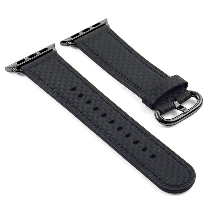 a.l7.1.mb Carbon Fiber Strap for Apple with Black Buckle