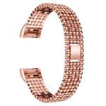 fb.m.25.rg Bead Style Stainless Steel Watch Band for Fitbit Charge 2 Rose Gold 3