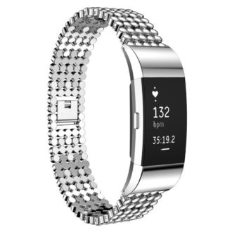 fb.m.25.ss Bead Style Stainless Steel Watch Band for Fitbit Charge 2