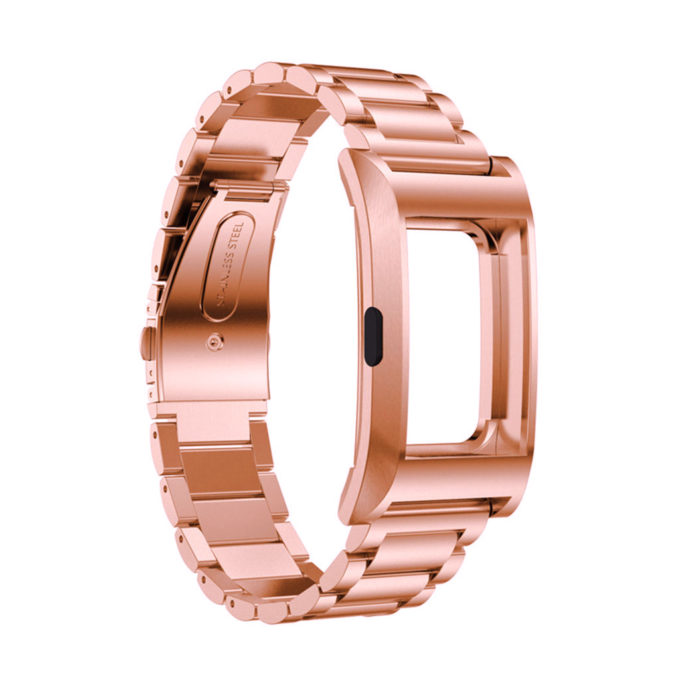 fb.m20.rg Stainless Steel H Link Bracelet Smart Watch Strap Band w Frame Housing in Rose Gold
