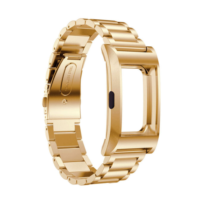 fb.m20.yg Stainless Steel H Link Bracelet Smart Watch Strap Band w Frame Housing in Yellow Gold