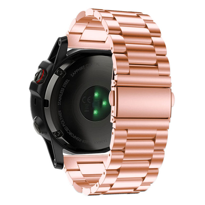 G.m7.rg Stainless Steel H Link Band For Garmin Fenix 3 In Rose Gold 2