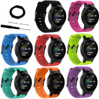 G.r14 All Color Silicone Strap For Garmin Forerunner 225 W Black Buckle In Orange