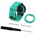 G.r14.11a Silicone Strap For Garmin Forerunner 225 W Black Buckle In Mint Green 2