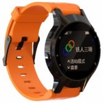 G.r14.12 Silicone Strap For Garmin Forerunner 225 W Black Buckle In Orange