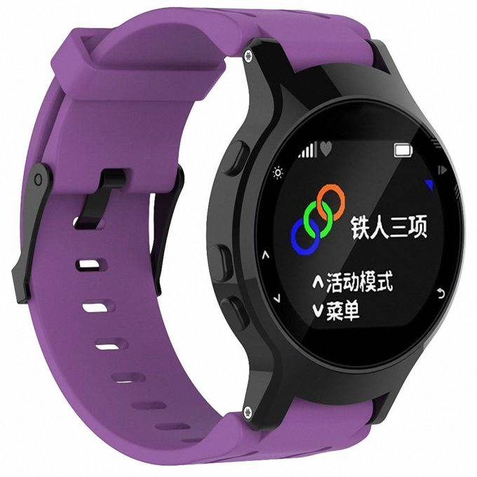 G.r14.18 Silicone Strap For Garmin Forerunner 225 W Black Buckle In Purple