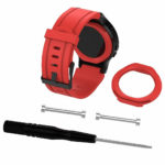 G.r14.6 Silicone Strap For Garmin Forerunner 225 W Black Buckle In Red 2