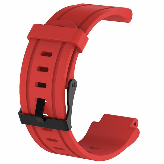 G.r14.6 Silicone Strap For Garmin Forerunner 225 W Black Buckle In Red 3