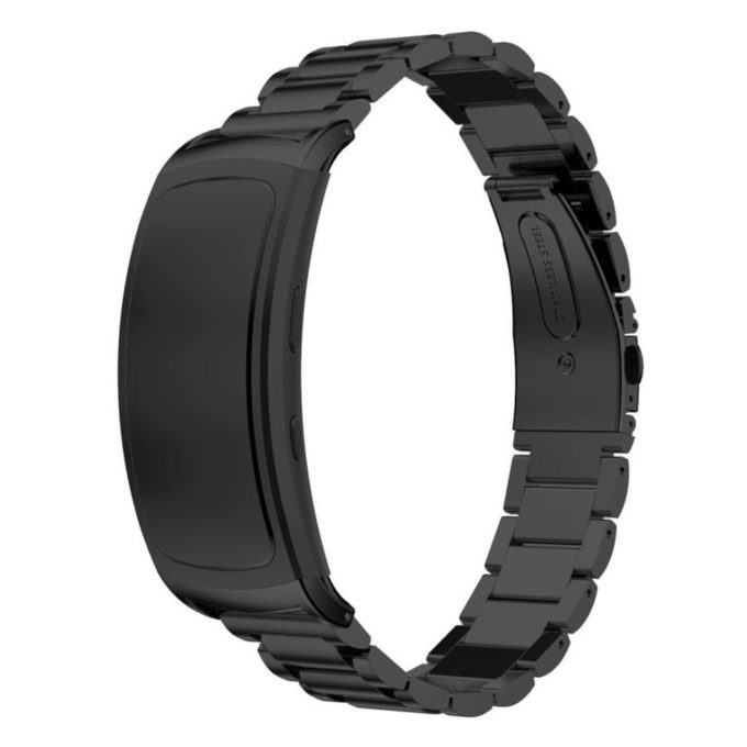 S.m5.mb Genuine Stainless Steel Strap For Samsung Gear Fit2 SM R360 In Black