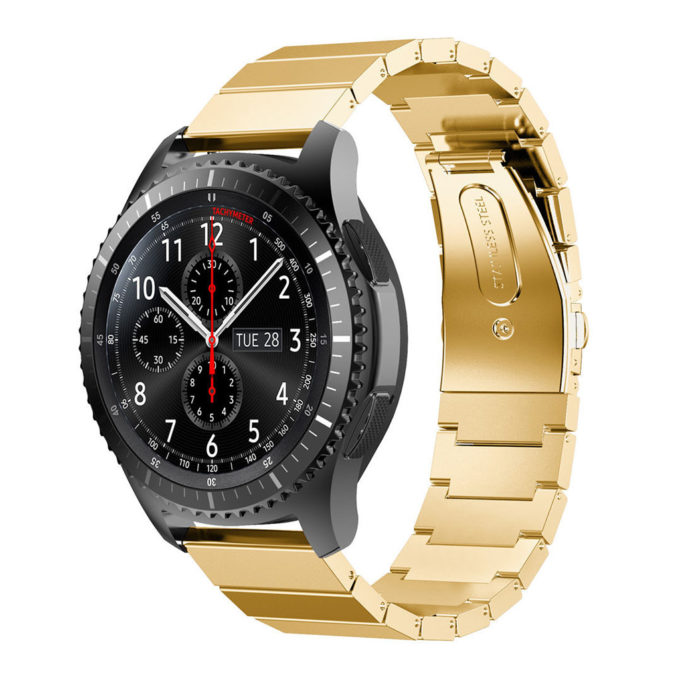 S.m6.yg Stainless Steel Strap For Samsung Gear S3 Classic Frontier Band In Yellow Gold