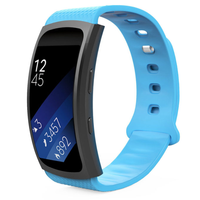S.r5.5b Silicone Sport Strap For Samsung Gear Fit 2 SM R360 In Light Blue