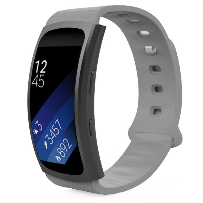 S.r5.7 Silicone Sport Strap For Samsung Gear Fit 2 SM R360 In Grey
