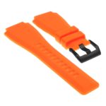 Pu7.12.mb Silcone Strap For Bell And Ross W Matte Black Buckle In Orange