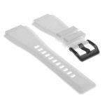 Pu7.22.mb Silcone Strap For Bell And Ross W Matte Black Buckle In White