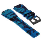 Pu8.5.mb Camo Silicone Strap For Bell And Ross In Blue W Matte Black Buckle