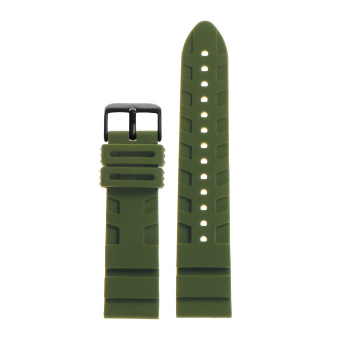 Pu9.11.mb Silicone Rubber Strap In Green W Matte Black Buckle 2