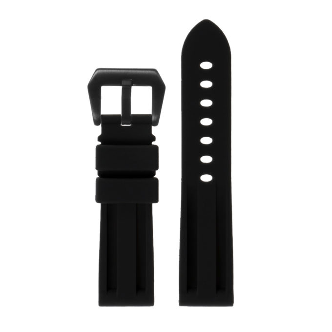 R.pn1.1.mb Silicone Rubber Strap In Blackw Matte Black Buckle 2
