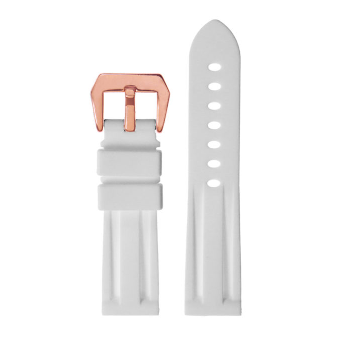 R.pn1.22.rg Silicone Rubber Strap In White W Rose Gold Buckle 2