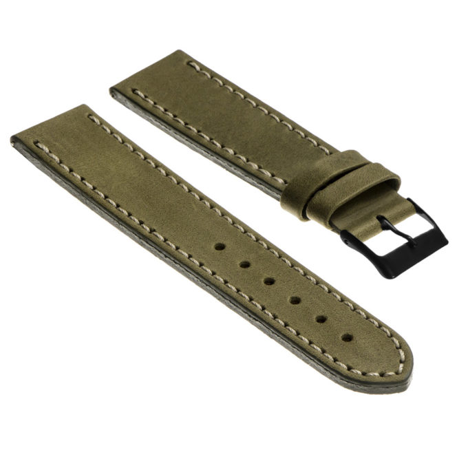 Df2.11.mb Leather Strap W Matte Black Buckle In Green