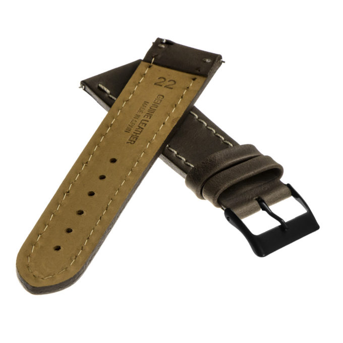 Df2.2.mb Leather Strap W Matte Black Buckle In Brown 2