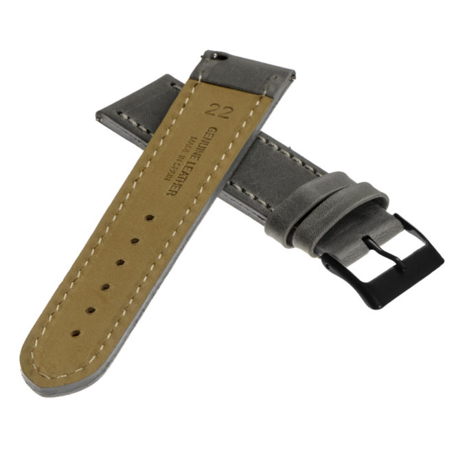 Df2.7 Leather Strap W Matte Black Buckle In Grey 2