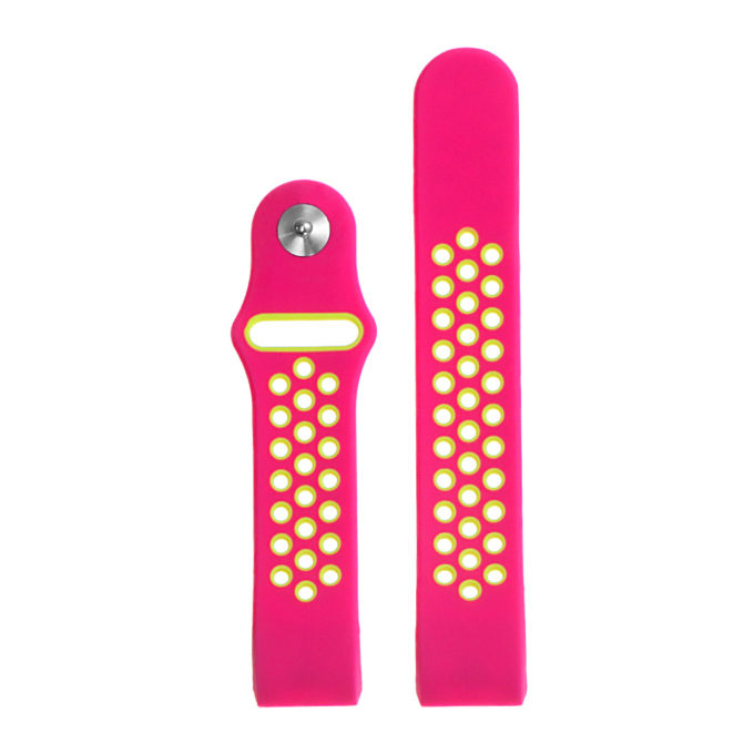 Fb.r13.13a.11 Silicone Sport Band In Barbie Pink And Light Green 2